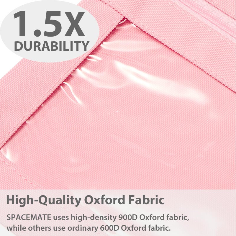 SPACEMATE Binder Pencil Pouch Case Box Bag for 3 Ring Binder School Supplies Girls Boys Kids, Clear Preppy Stuff Large Aesthetic Pen Organizer, Back to College Stationary, 1 Pack, Light Pink - Image 3