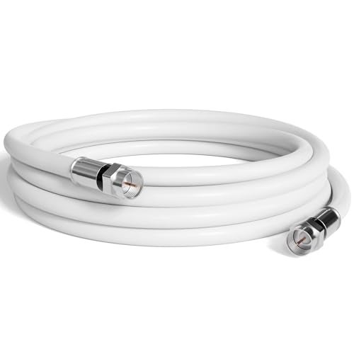 THE CIMPLE CO Coaxial Cable, 6 FT, RG6, Coax, TV Wire, Flexible, Indoor/Outdoor, Cable for High-Speed Internet, Dual Shielded, CATV, UV Resistant, CL2 Rated, 1.8 Meters, White - Image 1