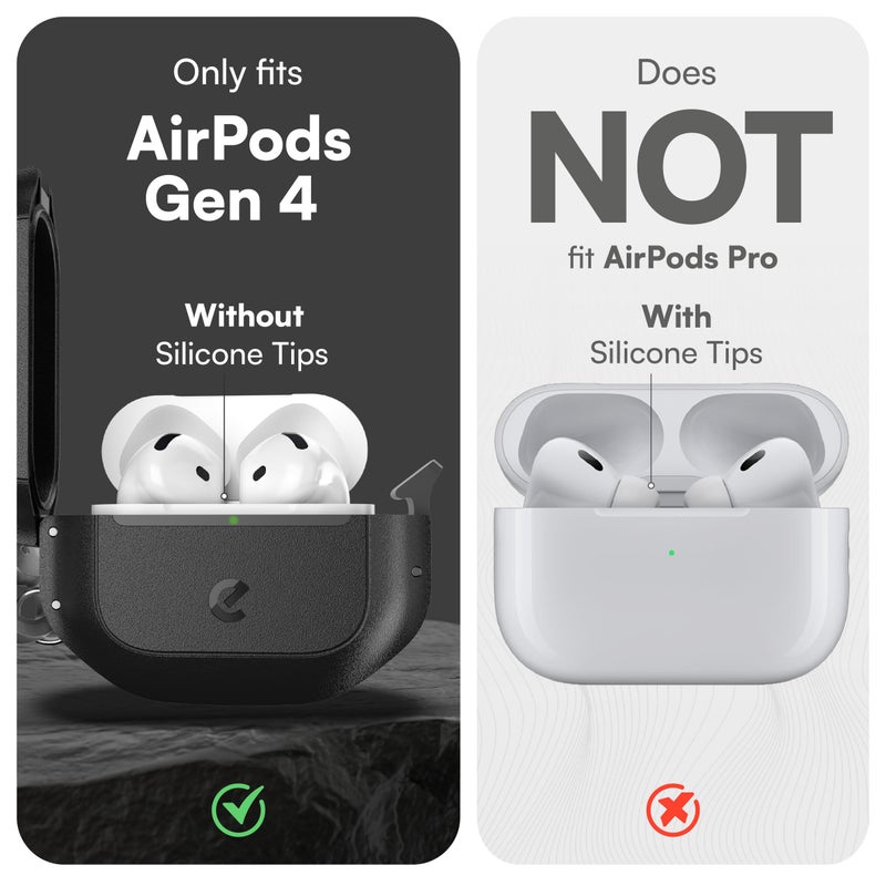 Keybudz for Waterproof AirPods 4 Case with Lock - IP68 Waterproof and Dust Proof, Shockproof Protector, Heavy Duty Rugged Protection, Drop Proof Hard Cover for AirPods 4th Gen (Carbon Black) - Image 2