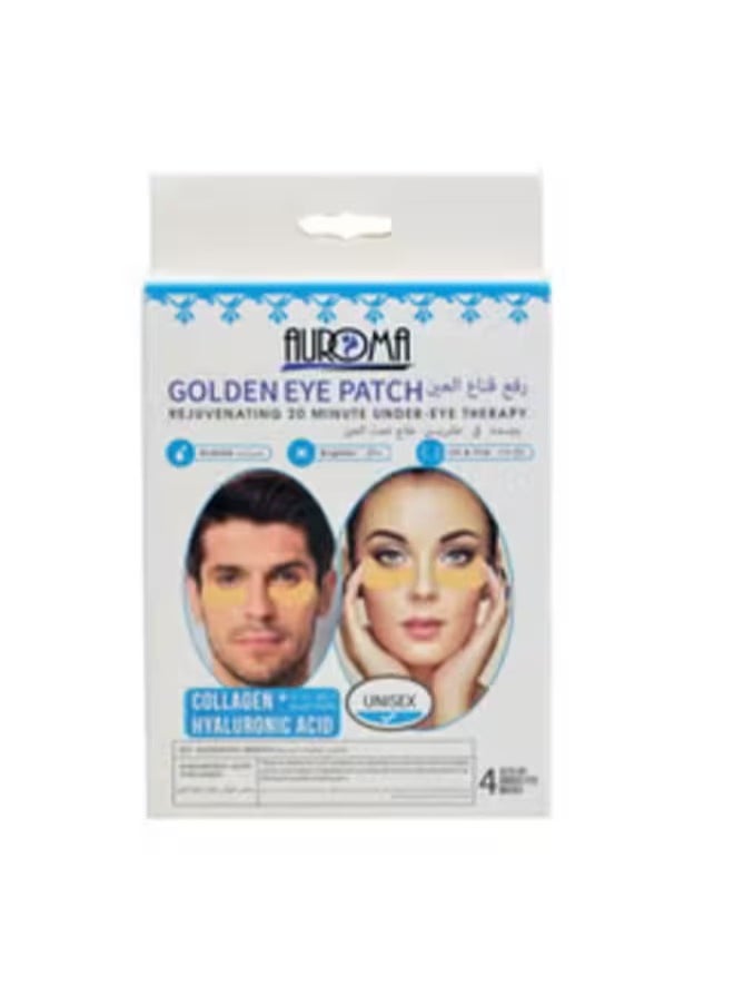 AUROMA 4Pcs Eye Masks for Dark Circles and Puffiness, Under Eye Patches for Puffy Eyes Treatment, Under Eye Gel Pads Collagen for Eye Bags Treatment, Gel Eye Mask Skincare, Gold  - Image 3