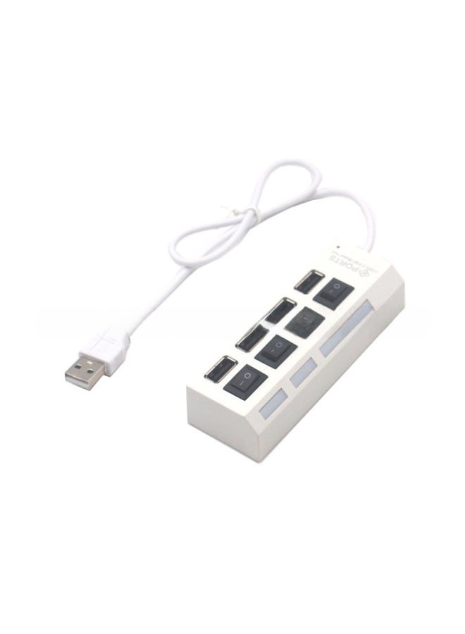 Black White 2-style 4-port Usb Hub Light Bar Independent Switch Usb Splitter Digital Computer Accessories-Number Of Interfaces:4-port HUB-black OPP Bag  - Image 3