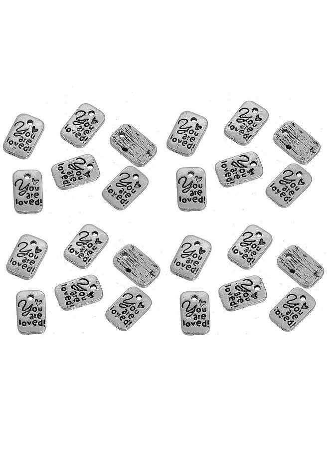 JGFinds Carved Message Charm Pendants 45 Pack “You Are Loved” 11Mm (3/8) X 7Mm (1/4) - Image 1