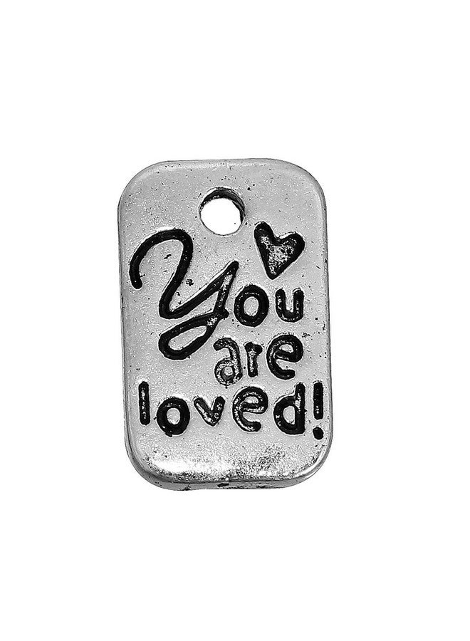 JGFinds Carved Message Charm Pendants 45 Pack “You Are Loved” 11Mm (3/8) X 7Mm (1/4) - Image 3