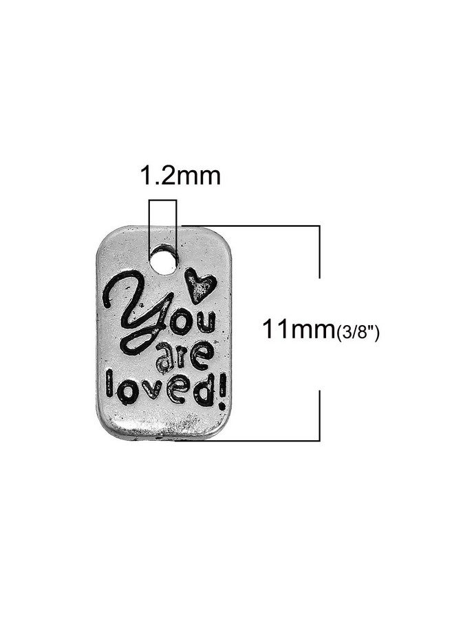 JGFinds Carved Message Charm Pendants 45 Pack “You Are Loved” 11Mm (3/8) X 7Mm (1/4) - Image 2