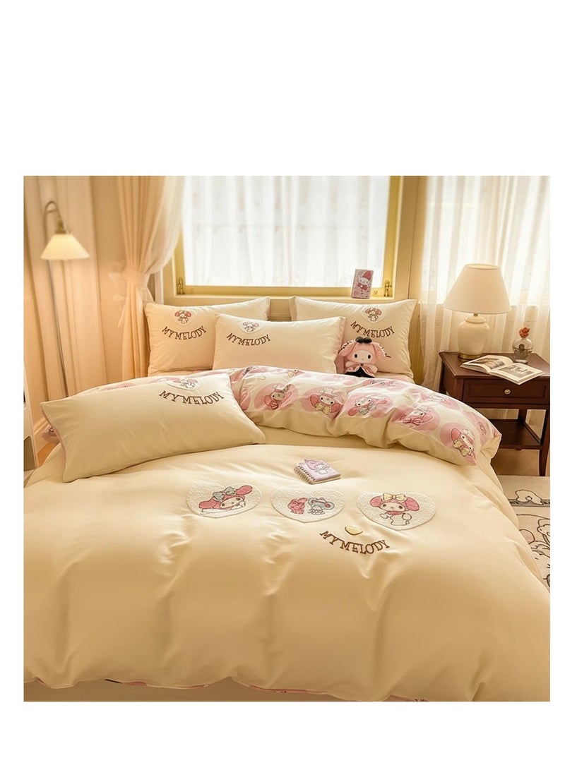 Bluejw Melody Anime Bedding Set 3 Piece 3D Cartoon Cute Printed Soft Microfiber Comforter Set with Zipper Closer Gifts for Kids Teenagers Adult - Image 3
