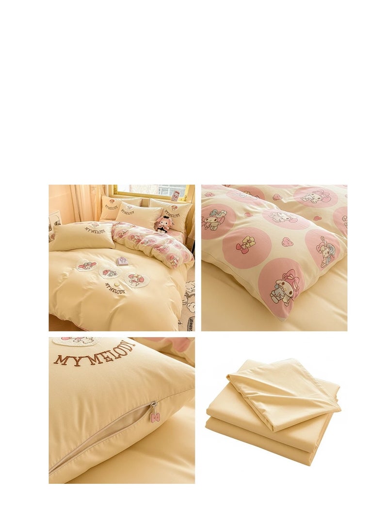 Bluejw Melody Anime Bedding Set 3 Piece 3D Cartoon Cute Printed Soft Microfiber Comforter Set with Zipper Closer Gifts for Kids Teenagers Adult - Image 5