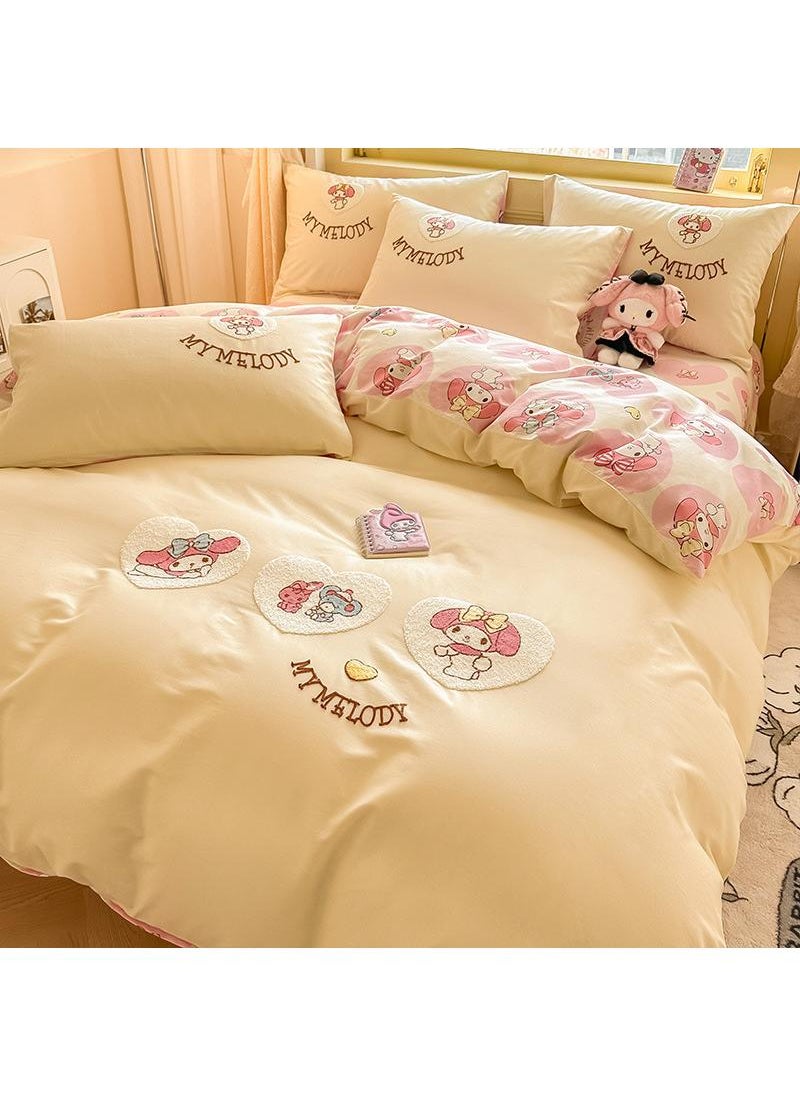Bluejw Melody Anime Bedding Set 3 Piece 3D Cartoon Cute Printed Soft Microfiber Comforter Set with Zipper Closer Gifts for Kids Teenagers Adult  - Image 1