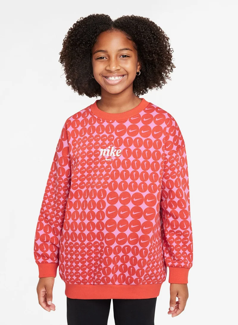 نايكي سويت شيرت أوفرسيز فليس كيدز كلوب