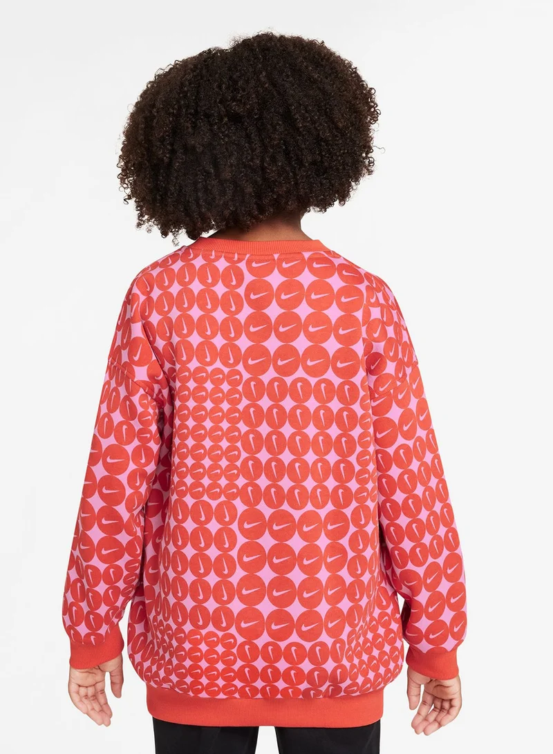 نايكي سويت شيرت أوفرسيز فليس كيدز كلوب