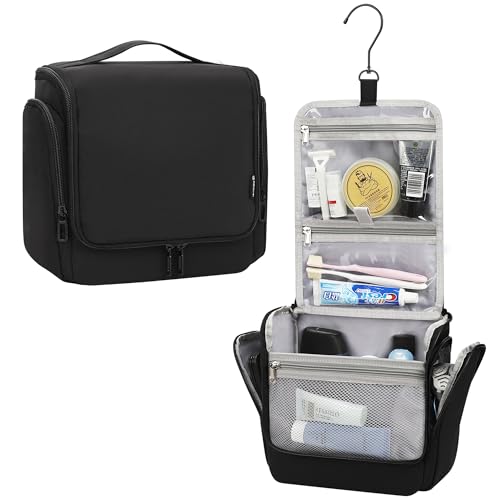 Relavel Hanging Toiletry Bag for Men and Women Travel Toiletries Bag Waterresistant Large Makeup Cosmetic Organizer Storage Shaving Dopp Kit Shower Bathroom Hygiene Bags Carryon Travel Essentials - Image 1