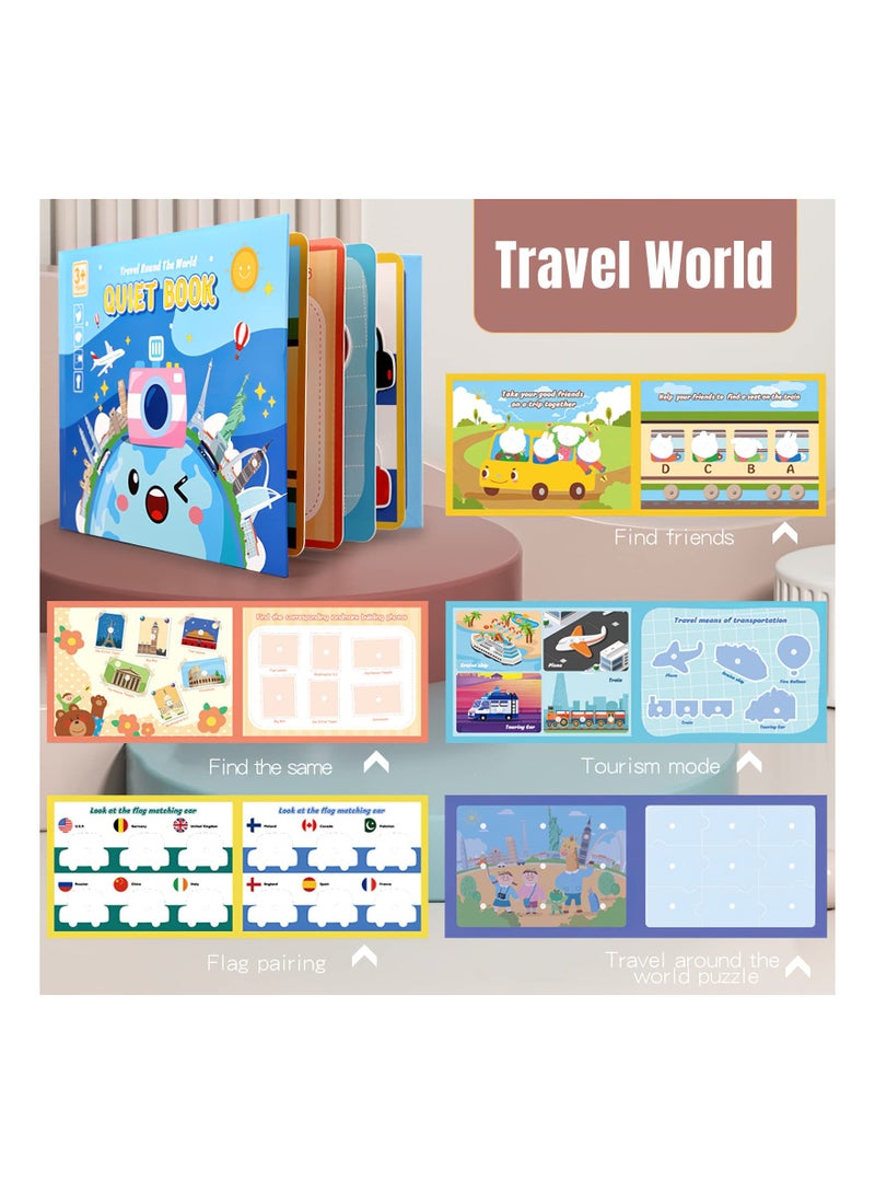 Zikra 4 Pack DIY Quiet Book for Toddlers, Montessori Busy Book for Kids to Develop Learning Skills, Dinosaur Sea Travel Space Preschool Learning Activities Learning & Education Toys - Image 4