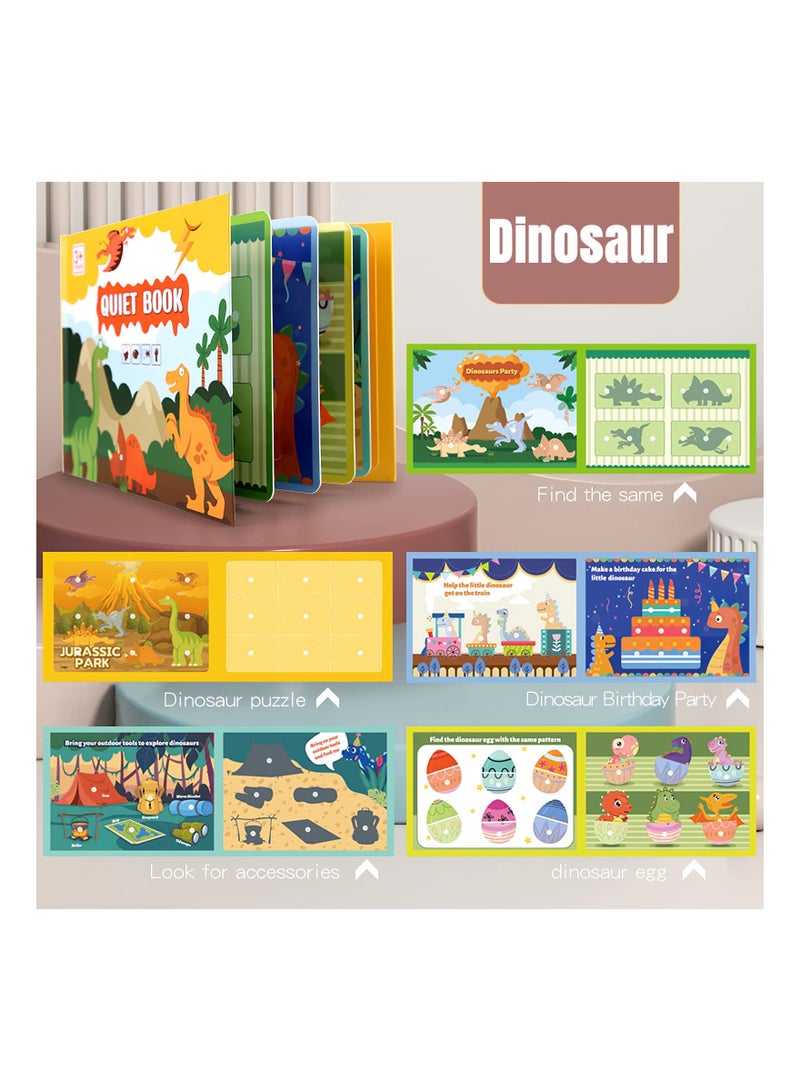 Zikra 4 Pack DIY Quiet Book for Toddlers, Montessori Busy Book for Kids to Develop Learning Skills, Dinosaur Sea Travel Space Preschool Learning Activities Learning & Education Toys - Image 5
