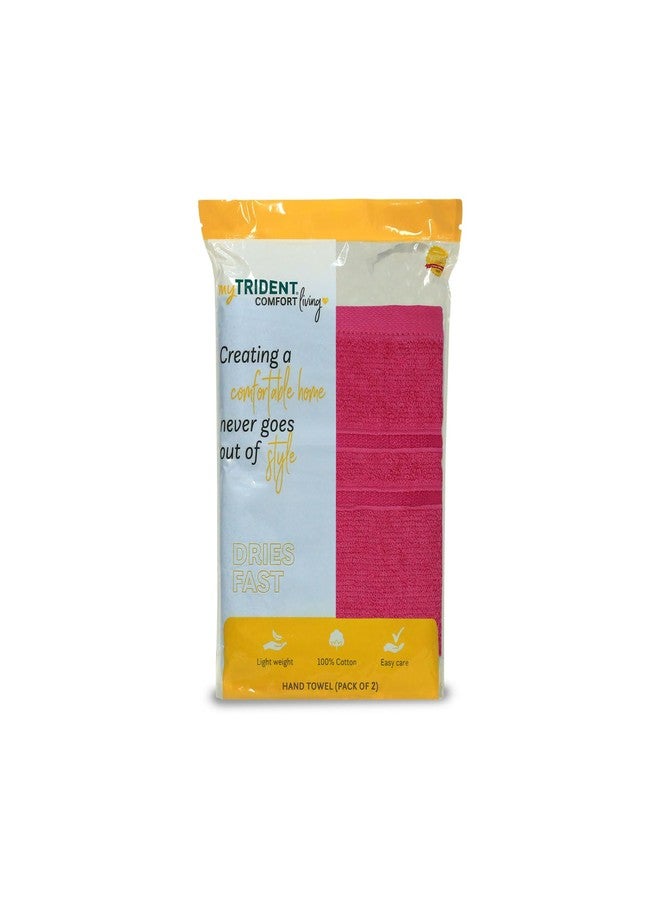 MYTRIDENT Trident Hand Towels, 100% Cotton, Highly Absorbent, Super Soft, 2 Piece Set, 400 GSM, Spa Towel, Comfort Living Towel-Candy Glow - Image 4