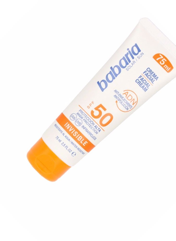 Babaria Sun ADN Invisible Facial Cream SPF50 75ml - Image 2