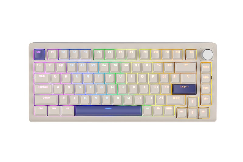 DrunkDeer A75 Rapid Trigger Mechanical Keyboard TKL Hyper Fast Magnetic Switch Gaming Keyboards RGB Wired USB Compact 82 Keys with Knob,Grey - Image 1