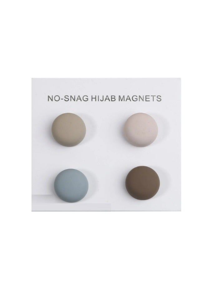 Sky Shine 4Pcs Magnetic Hijab Pins – No-Hole Round Scarf Clips | Strong Magnet Brooch Pins for Women’s Scarves, Shawls & Clothing – Multicolor - Image 1