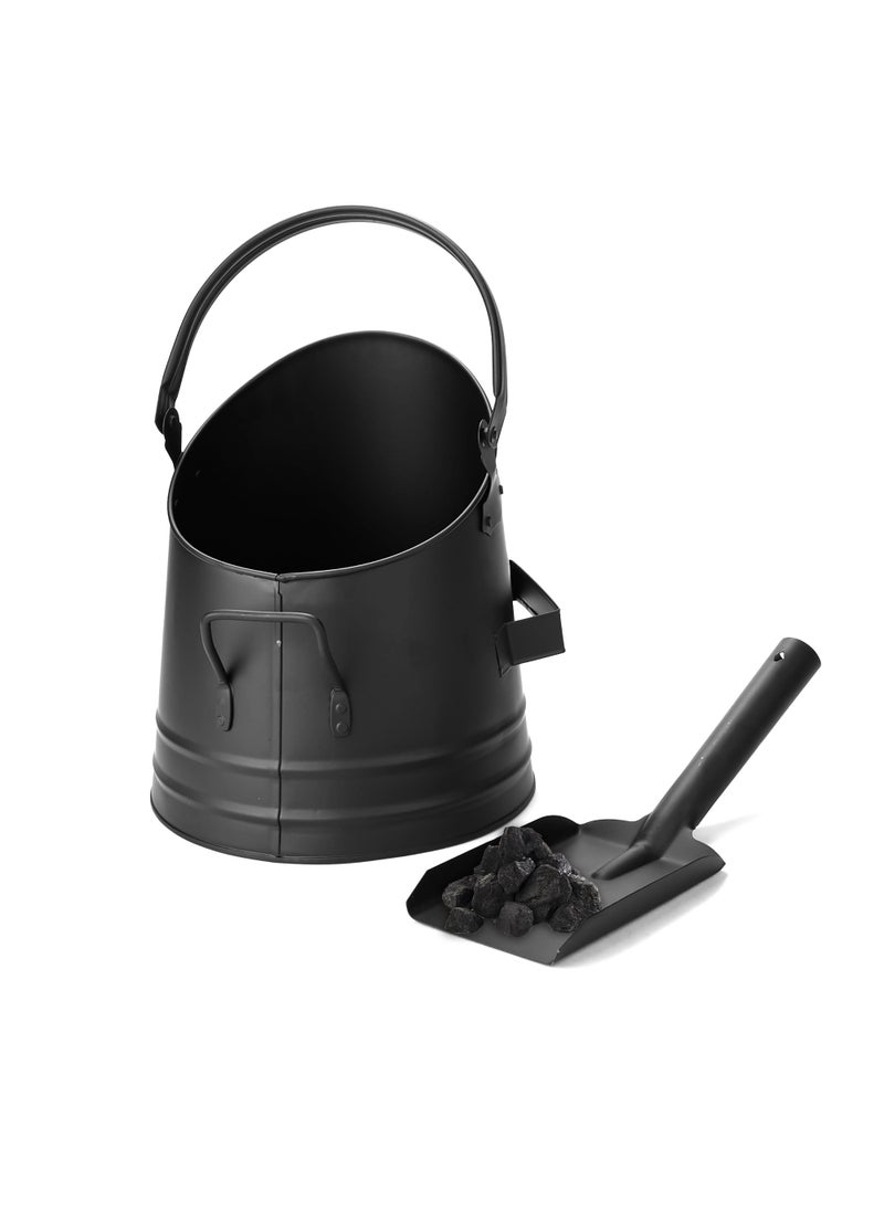 Mind Reader Mind Reader Fireplace Ash Bucket and Shovel Wood Stove Fireplace Accessories Metal 10L x 10W x 1125H 2 pcs Black 