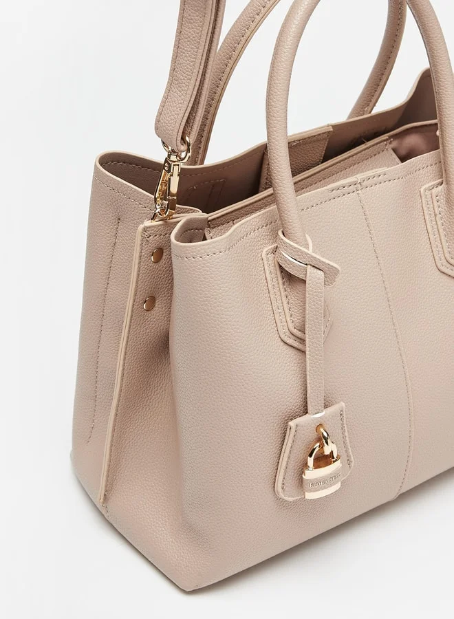 Flora Bella By Shoexpress Solid Tote Bag with Double Handle and Lock Accent