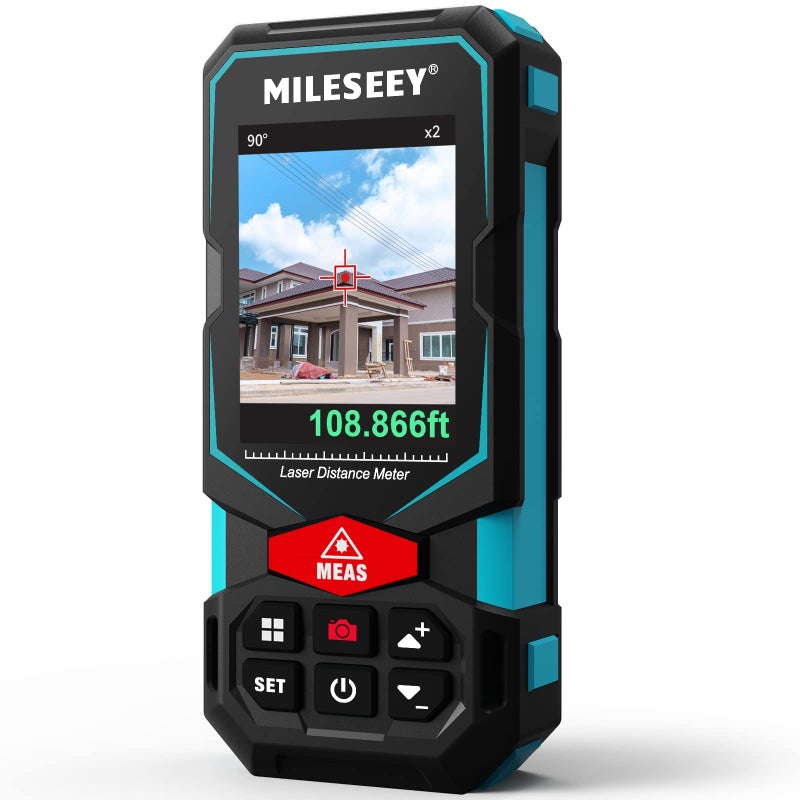 Laser Measure MiLESEEY 330Ft Laser Distance Meter Rechargeable Multifunctional Laser Measurement Tool with Pointfinder CameraP2P Technology Perfect for Outdoor LongRange Measuring