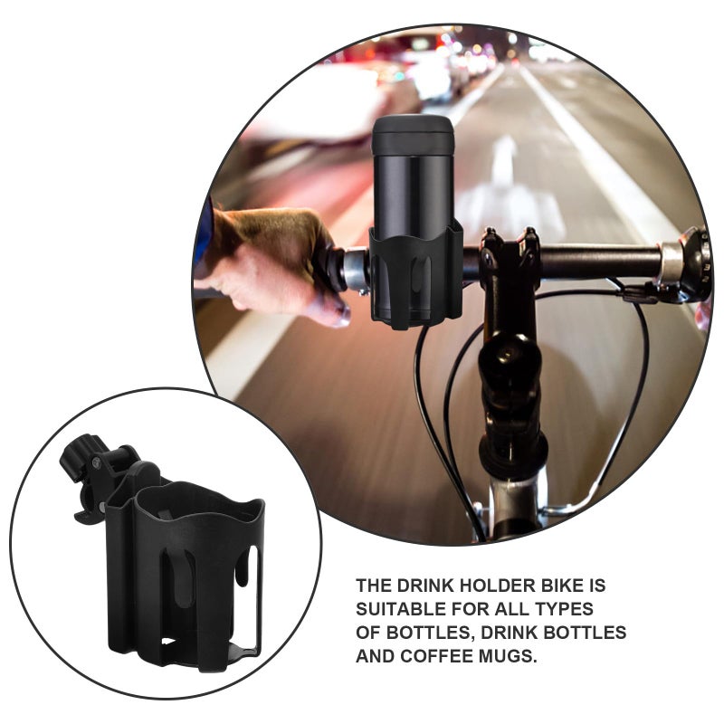 Universal Wheelchair Cup Holder with Phone Stand Black Two Function Drink Mobile Mount - Image 4