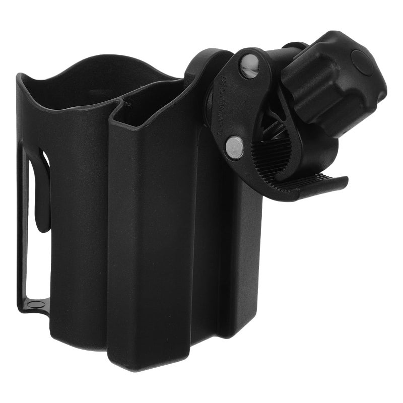 Universal Wheelchair Cup Holder with Phone Stand Black Two Function Drink Mobile Mount - Image 2