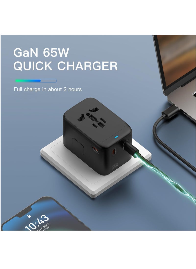 Necomi - 65W Universal Travel Adapter for US/UK/EU/Australia International Charger, Global Wall Charger (Type A/C/G/I) - Image 1
