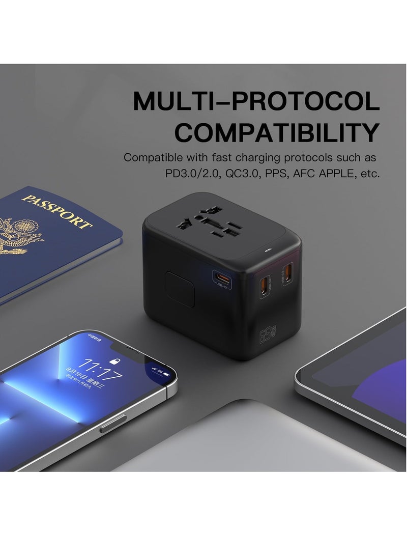 Necomi - 65W Universal Travel Adapter for US/UK/EU/Australia International Charger, Global Wall Charger (Type A/C/G/I) - Image 1