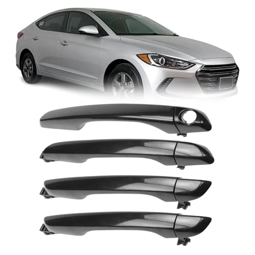 Gaogsiy 82651-F0010 Black Exterior Door Handles with Cover Fits Elantra 2017 2018 2019 2020, Front and Rear Side Replace 82661-F0010,82651-F2010 W/o Smart Entry System - Image 1