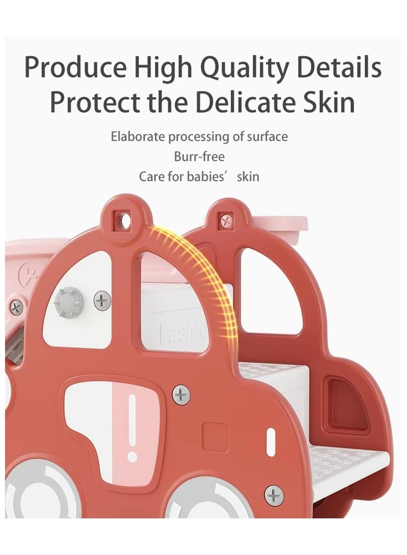 فول جوي زحليقه اطفال مع طوق كرة السلة، 2 في 1 زحليقه للأطفال الصغار والأولاد والبنات المتسلقين، ألعاب داخلية وخارجية - Image 3