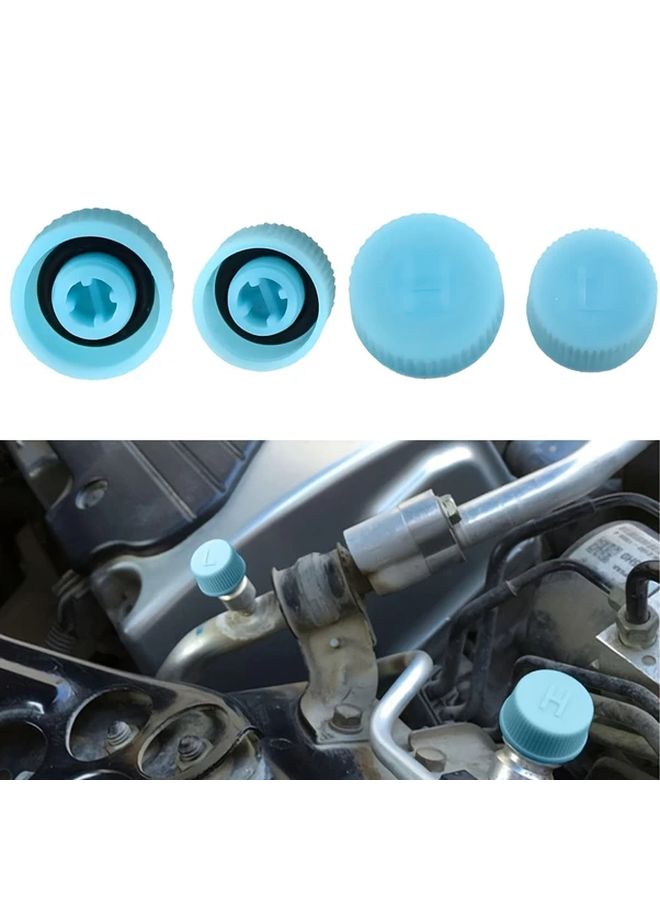 20pcs Blue Car AC Valve Caps 10 High Pressure 10 Low Pressure R134A R12 Port Covers - Image 5