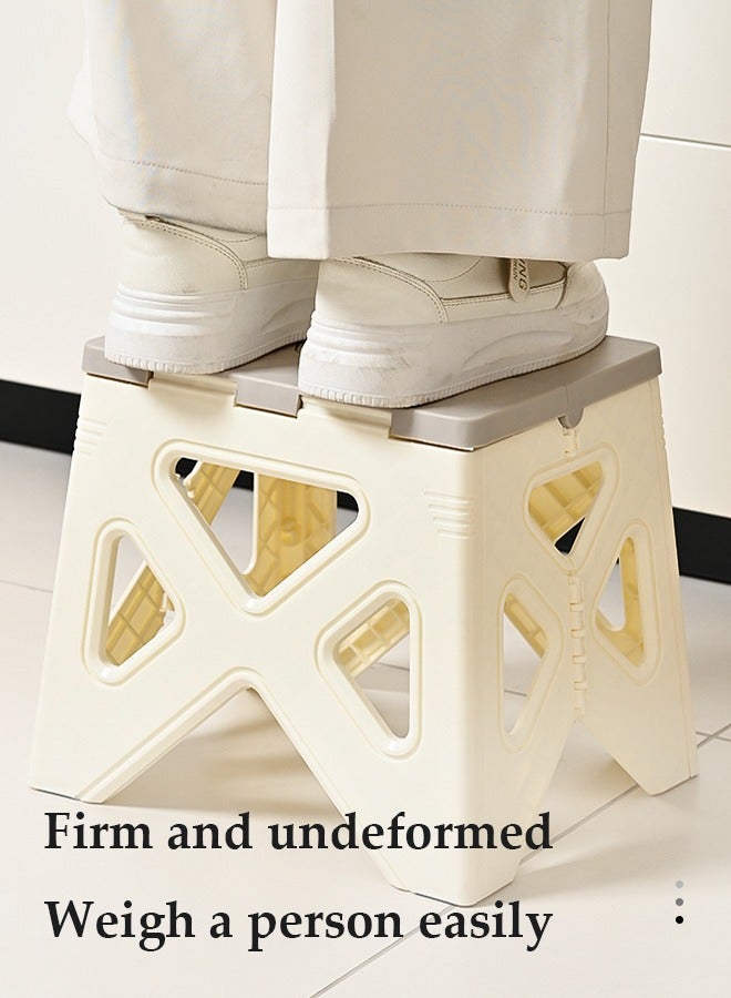 2 Pcs Folding step stool, portable thick footstool, non slip outdoor stool, can be carried by hand,sturdy and durable, suitable for kitchen, bathroom, garden, outdoor, living room, 22 * 20.5 * 20.5cm