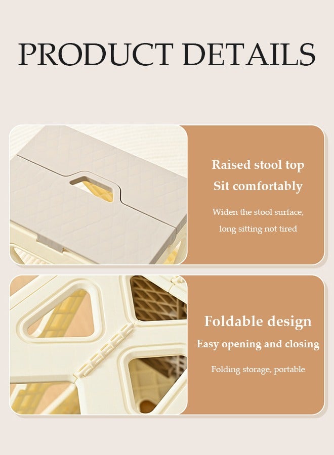 2 Pcs Folding step stool, portable thick footstool, non slip outdoor stool, can be carried by hand,sturdy and durable, suitable for kitchen, bathroom, garden, outdoor, living room, 22 * 20.5 * 20.5cm