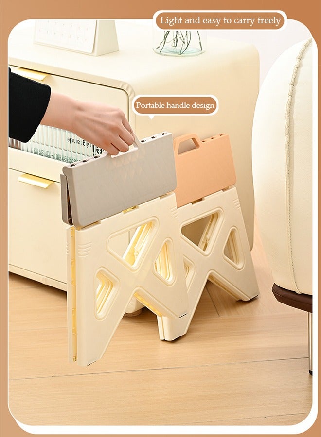 DUNISO 2 Pcs Folding step stool, portable thick footstool, non slip outdoor stool, can be carried by hand,sturdy and durable, suitable for kitchen, bathroom, garden, outdoor, living room, 22 * 20.5 * 20.5cm  - Image 4