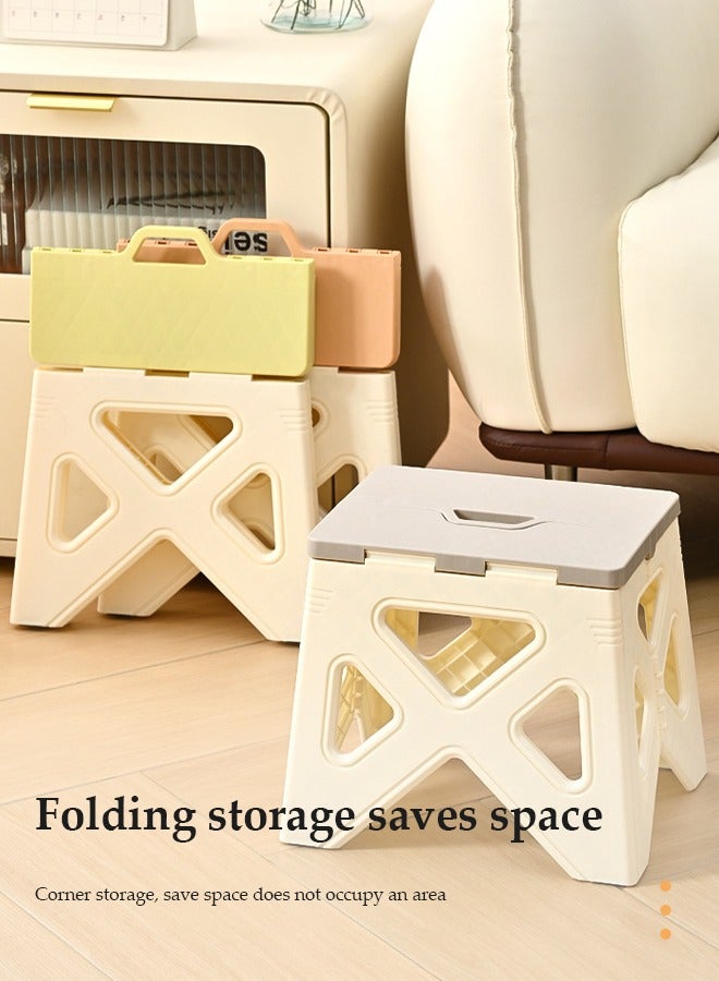 DUNISO 2 Pcs Folding step stool, portable thick footstool, non slip outdoor stool, can be carried by hand,sturdy and durable, suitable for kitchen, bathroom, garden, outdoor, living room, 22 * 20.5 * 20.5cm  - Image 3