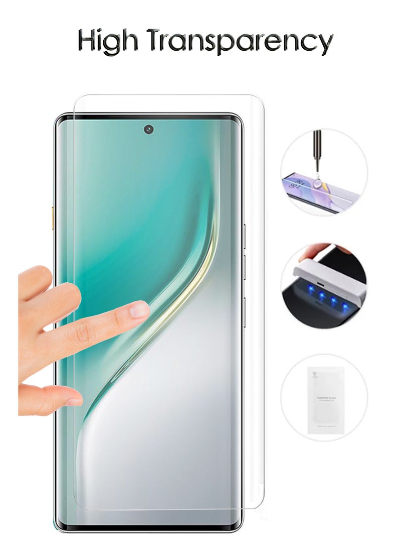 تكنو كامون 40 برو 5G - واقي شاشة زجاجي مقوى متقدم UV ، لاصق كامل UV مناسب للحالات مع وضوح HD مع مجموعة تركيب - Image 2