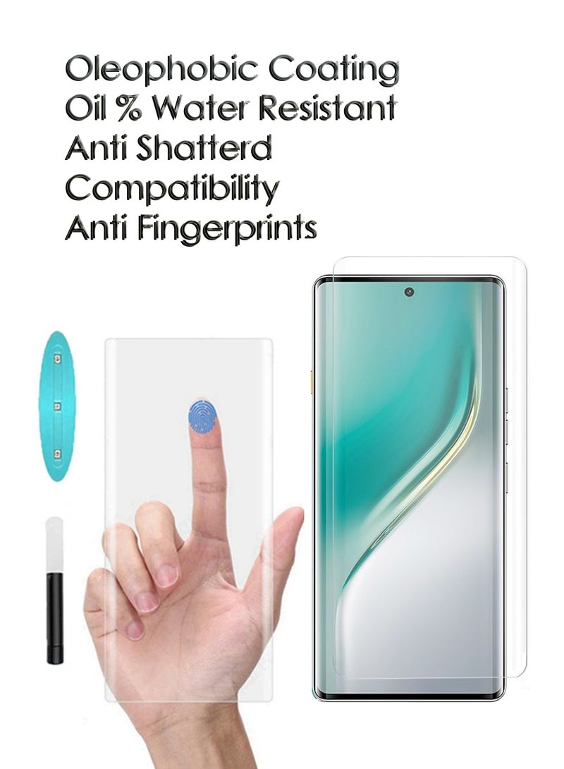 تكنو كامون 40 برو 5G - واقي شاشة زجاجي مقوى متقدم UV ، لاصق كامل UV مناسب للحالات مع وضوح HD مع مجموعة تركيب - Image 4
