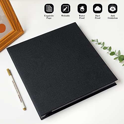 Spbapr ألبوم صور كبير سبابار غلاف قماش لاصق ذاتي ألبوم قصاصات مغناطيسي ألبوم DIY 40 صفحة لاصقة سوداء لصور 3x5 4x6 5x7 8x10 مع قلم معدني - Image 2