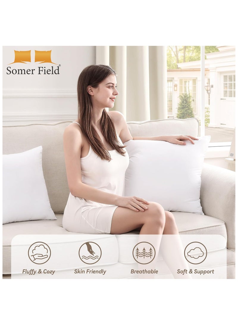 Somerfield Somer Field - Super Soft Bedding Cushion, Cushion Stuffer Inserts, Hollow Siliconised Fibre Square Pillows - White - Best Buy (45x45 cm) - Image 5