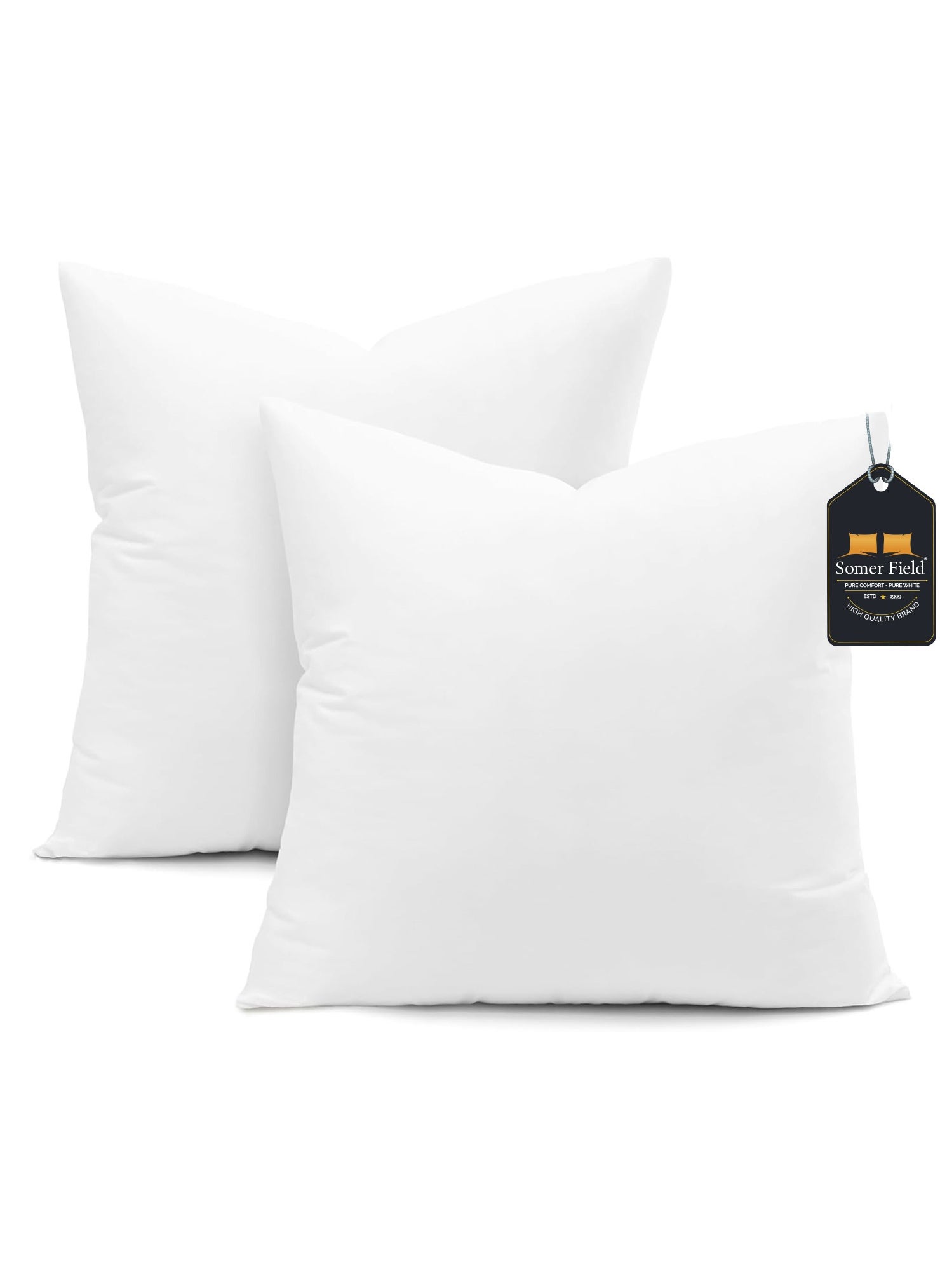 Somerfield Somer Field - Super Soft Bedding Cushion, Cushion Stuffer Inserts, Hollow Siliconised Fibre Square Pillows - White - Best Buy (45x45 cm) 