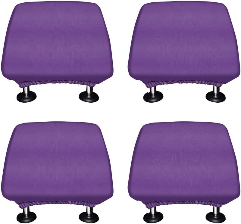 WIRESTER Set of 4 Car Seat Head Rest Cover, Protective Fabric Design Cover Decoration for All Cars - Solid Color, Cute Pattern Design - Image 1