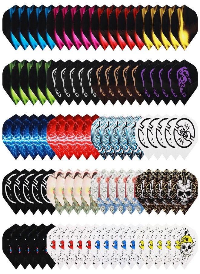 Deetenks 100PCS Dart Flights 20 Sets Dart Standard Flights Replacement Feather Tail Wing Dart Accessories - Image 1