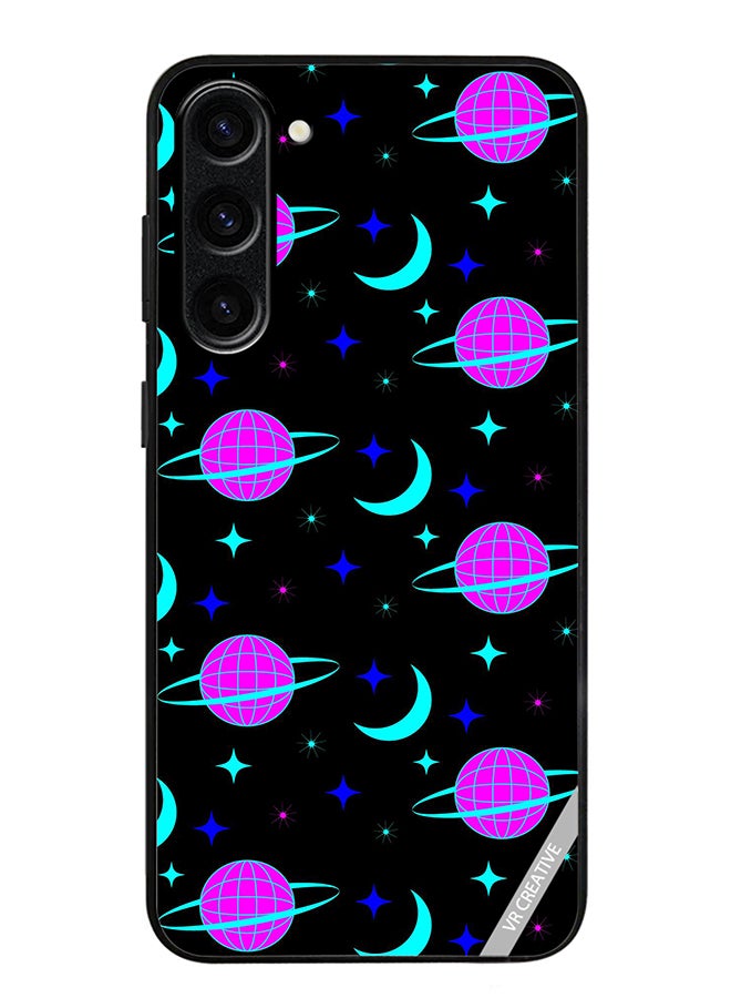 VR CREATIVE Protective Case Cover For Samsung Galaxy S24 Pattern On Black Design Multicolour - Image 1