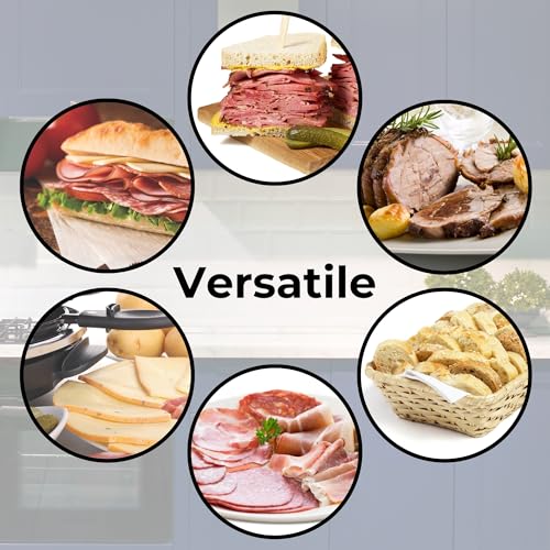 Starfrit Deli Slicer Slices Meat Cheese Bread 65 Stainless Steel Blade Adjustable Thickness Knob Nestable for Easy Storage 2in1 Fruit and Vegetable with Bonus Peeler - Image 3