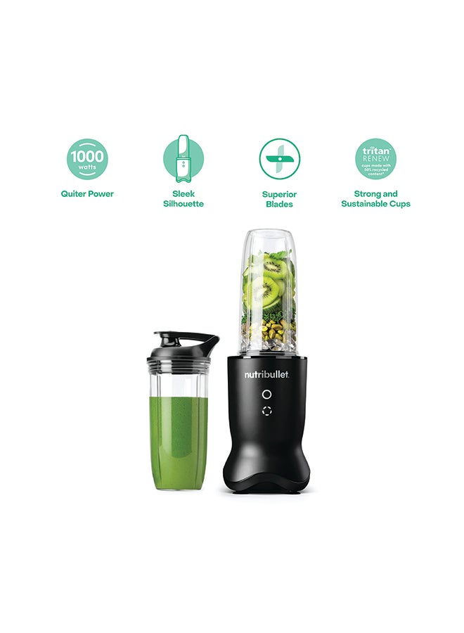 nutribullet Ultra 1000W High-Speed Blender, Multi-Functional, Quiet Motor, Tritan™ Renew Cups, Rapid Extractor Blades, BPA-Free, Shatter-Resistant, Glow Interface, 700 ml,  NBU-500AK, 1-Year Warranty, Dark Grey 700 ml 1000 W NBU-500AK All Black - Image 1