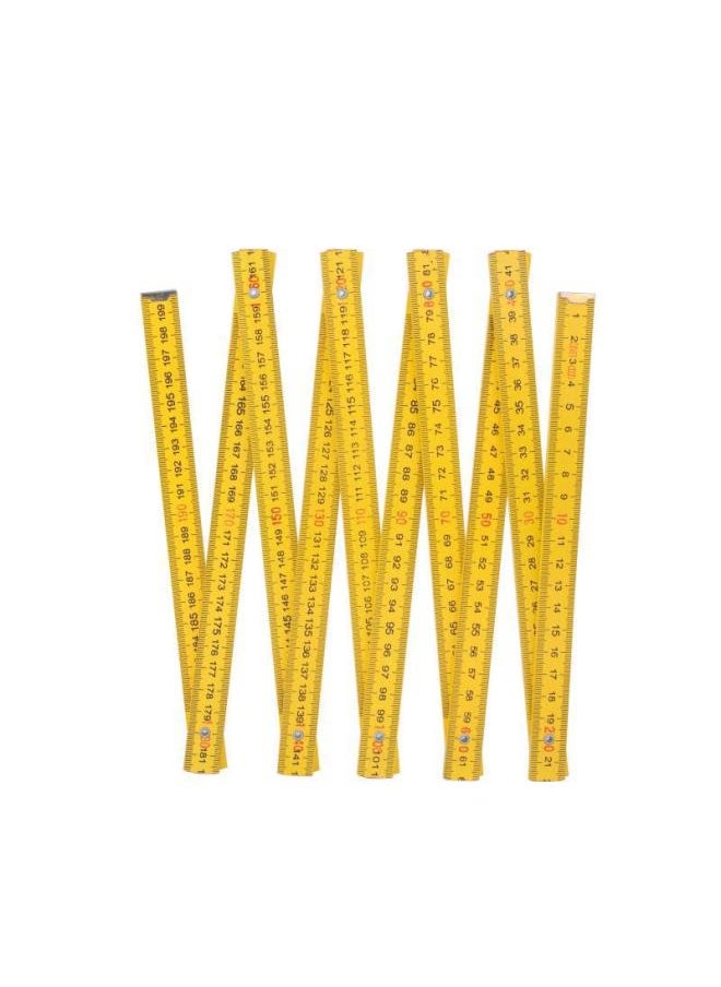 Generic - Multiple Folding Ruler Multi-functional Double-sided Scale Ruler Drawing Tool Supply One Meter Ten Fold Measuring Tool-Model:CJ-5038 Wooden Hollow Rivet Without Connecting Piece 1 M 5 Fold - Image 1