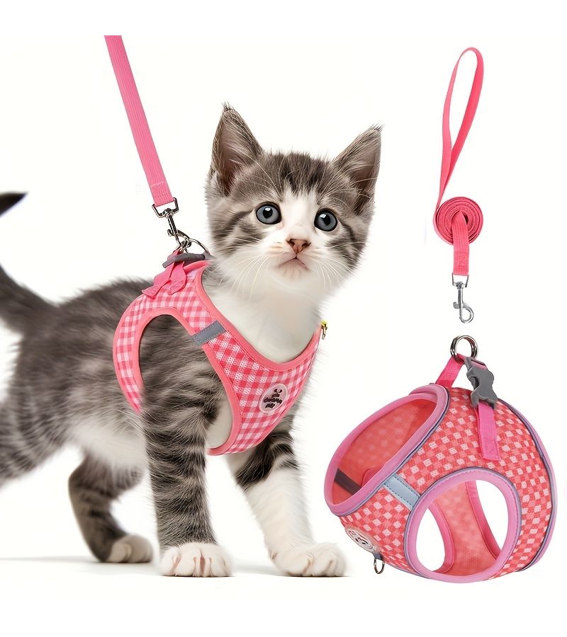 Black Escape Proof Cat Harness With Leash For Small Cats S Size - Image 1