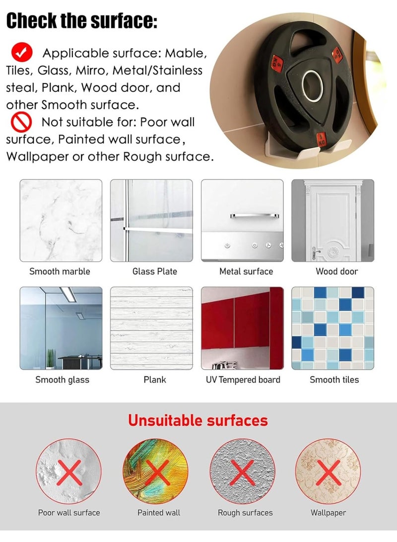 حامل مجفف شعر عالمي، وسادة ذاتية اللصق للتركيب على الحائط تناسب معظم العلامات التجارية/الأحجام من مجففات الشعر، رف تنظيم لمجففات الشعر مع خطاف للكابل والمنفذ لاستخدام في الحمام. - Image 3