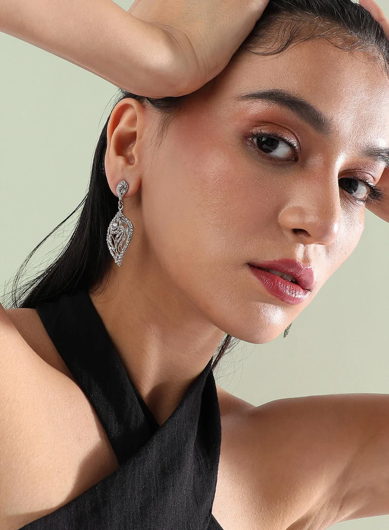 SOHI Intricate Leaf Artificial Drop Earring Jewellery