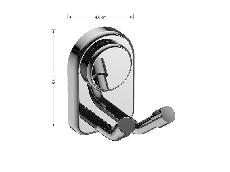 Amity Cute Stainless Steel 2Pin Robe HookCoat HookCloth Hooks Wall Mounted for Hanging Keys Clothes Towel 304 Grade Steel with Chrome Finish Set of 3 - Image 2