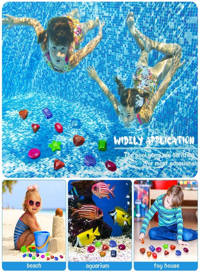 Zhanmai 16 Pcs Diving Gems Bath Toys Pool Sinking Diving Toys Crystals Summer Underwater Diamond for Kids Underwater Gemstone Swimming Training Gift Water Pool Games - Image 4